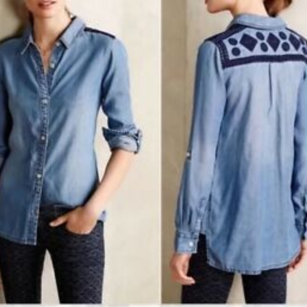 Anthropologie Holding Horses Dakota Chambray XS